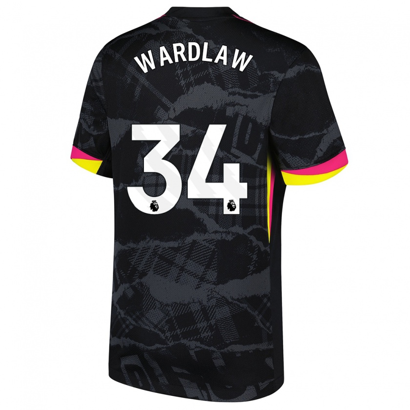 Kandiny Kinder Charlotte Wardlaw #34 Schwarz Rosa Ausweichtrikot Trikot 2024/25 T-Shirt