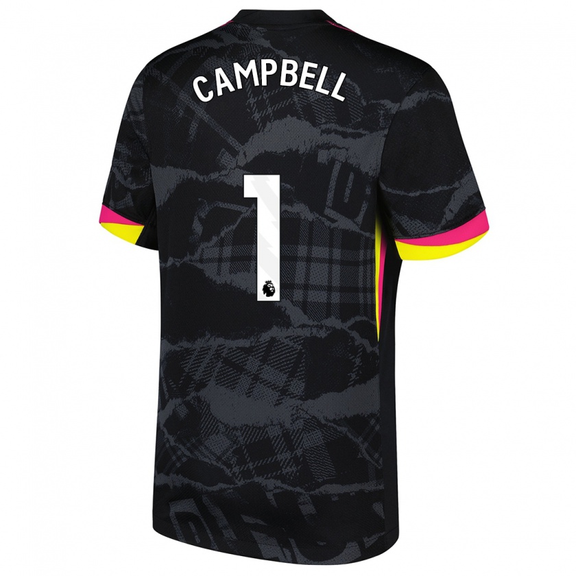 Kandiny Kinder Luke Campbell #1 Schwarz Rosa Ausweichtrikot Trikot 2024/25 T-Shirt