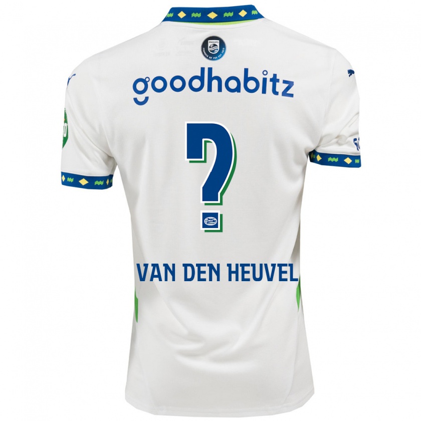 Kandiny Kinder Tim Van Den Heuvel #0 Weiß Dunkelblau Ausweichtrikot Trikot 2024/25 T-Shirt