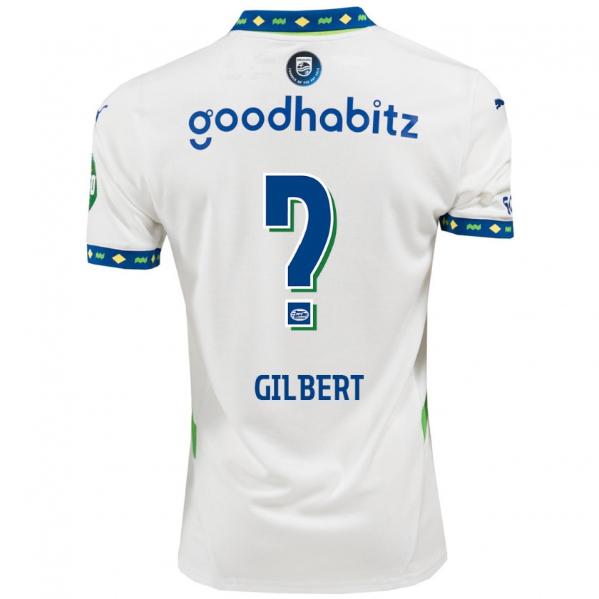 Kandiny Kinder Dantaye Gilbert #0 Weiß Dunkelblau Ausweichtrikot Trikot 2024/25 T-Shirt