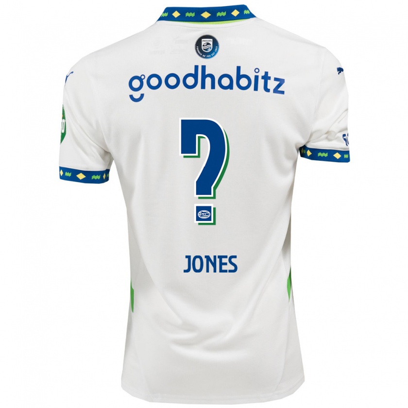 Kandiny Kinder Austyn Jones #0 Weiß Dunkelblau Ausweichtrikot Trikot 2024/25 T-Shirt