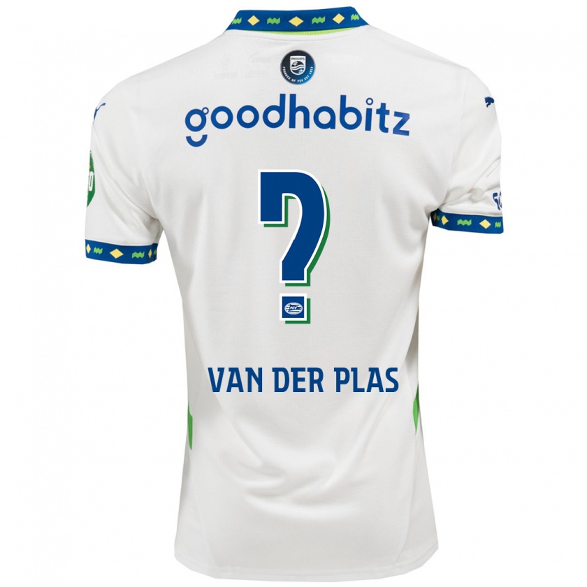 Kandiny Kinder Sven Van Der Plas #0 Weiß Dunkelblau Ausweichtrikot Trikot 2024/25 T-Shirt