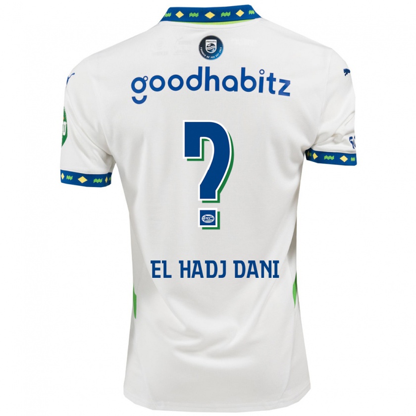 Kandiny Kinder Soudais El Hadj Dani #0 Weiß Dunkelblau Ausweichtrikot Trikot 2024/25 T-Shirt