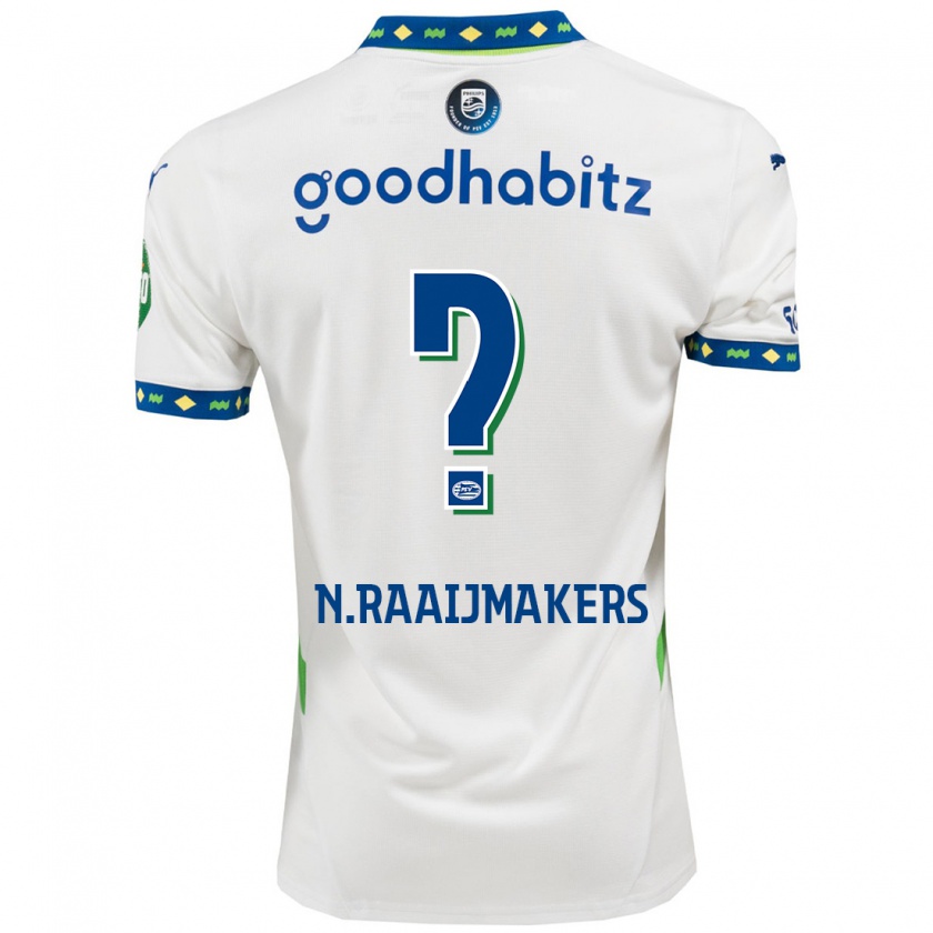 Kandiny Kinder Niels Raaijmakers #0 Weiß Dunkelblau Ausweichtrikot Trikot 2024/25 T-Shirt