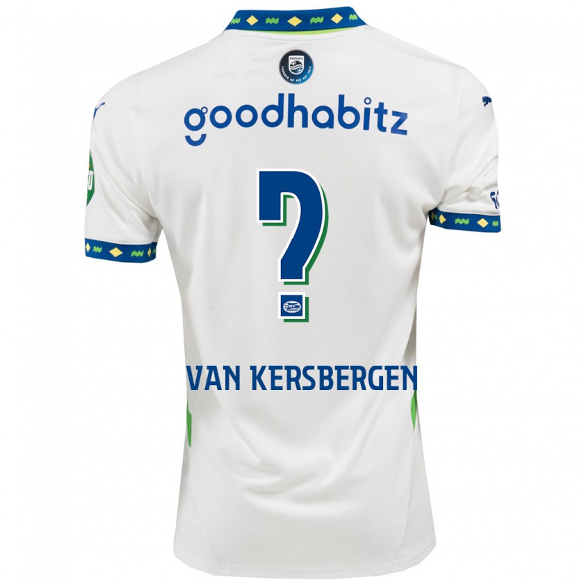 Kandiny Kinder Sander Van Kersbergen #0 Weiß Dunkelblau Ausweichtrikot Trikot 2024/25 T-Shirt