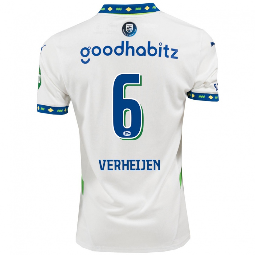 Kandiny Kinder Janneke Verheijen #6 Weiß Dunkelblau Ausweichtrikot Trikot 2024/25 T-Shirt