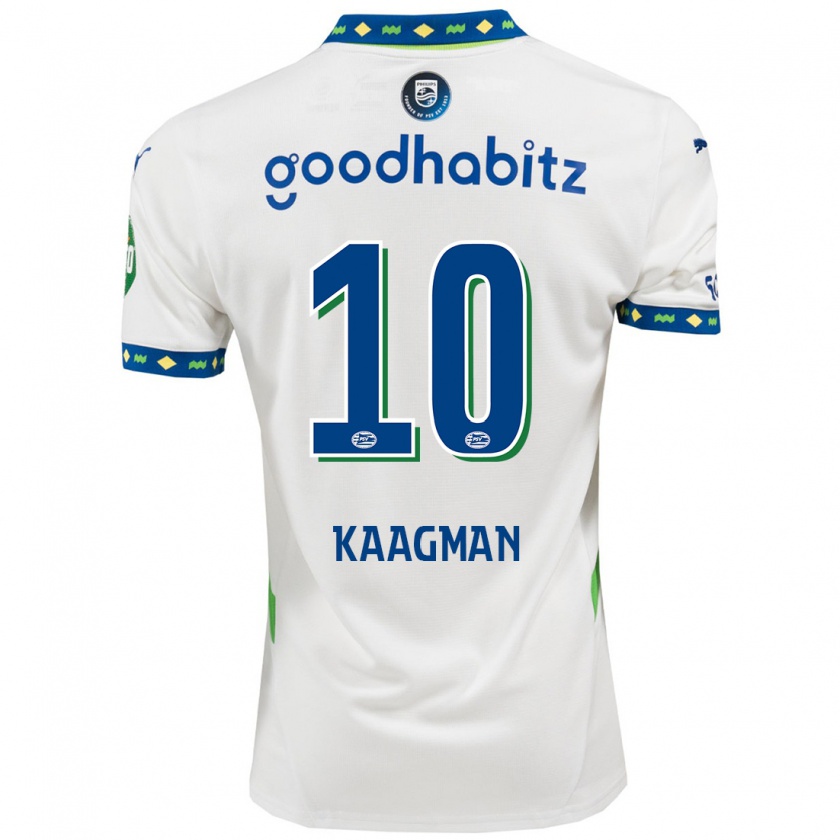 Kandiny Kinder Inessa Kaagman #10 Weiß Dunkelblau Ausweichtrikot Trikot 2024/25 T-Shirt