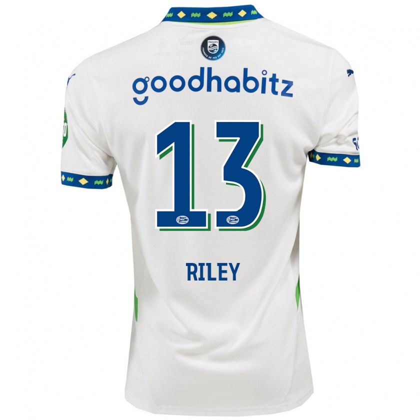 Kandiny Kinder Indiah-Paige Riley #13 Weiß Dunkelblau Ausweichtrikot Trikot 2024/25 T-Shirt