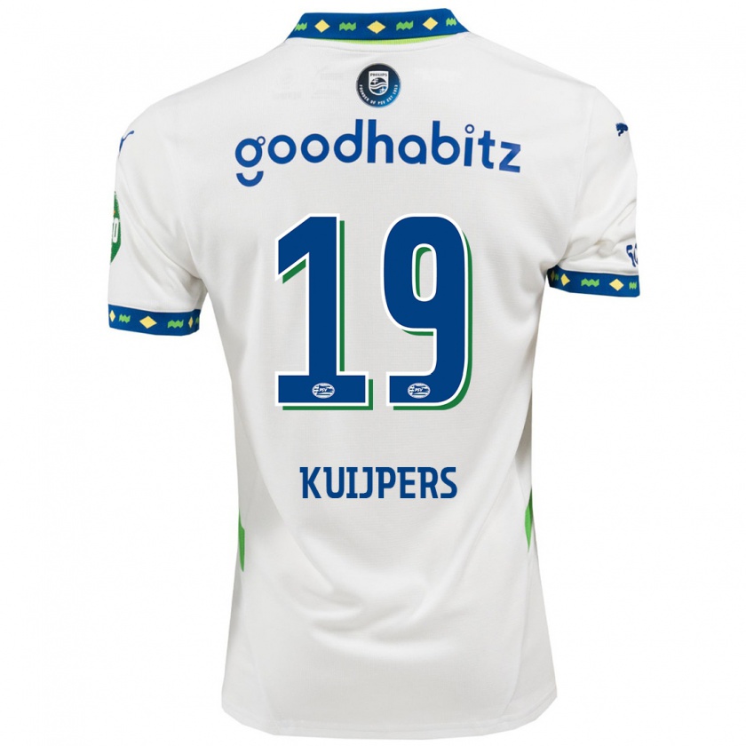 Kandiny Kinder Jeslynn Kuijpers #19 Weiß Dunkelblau Ausweichtrikot Trikot 2024/25 T-Shirt