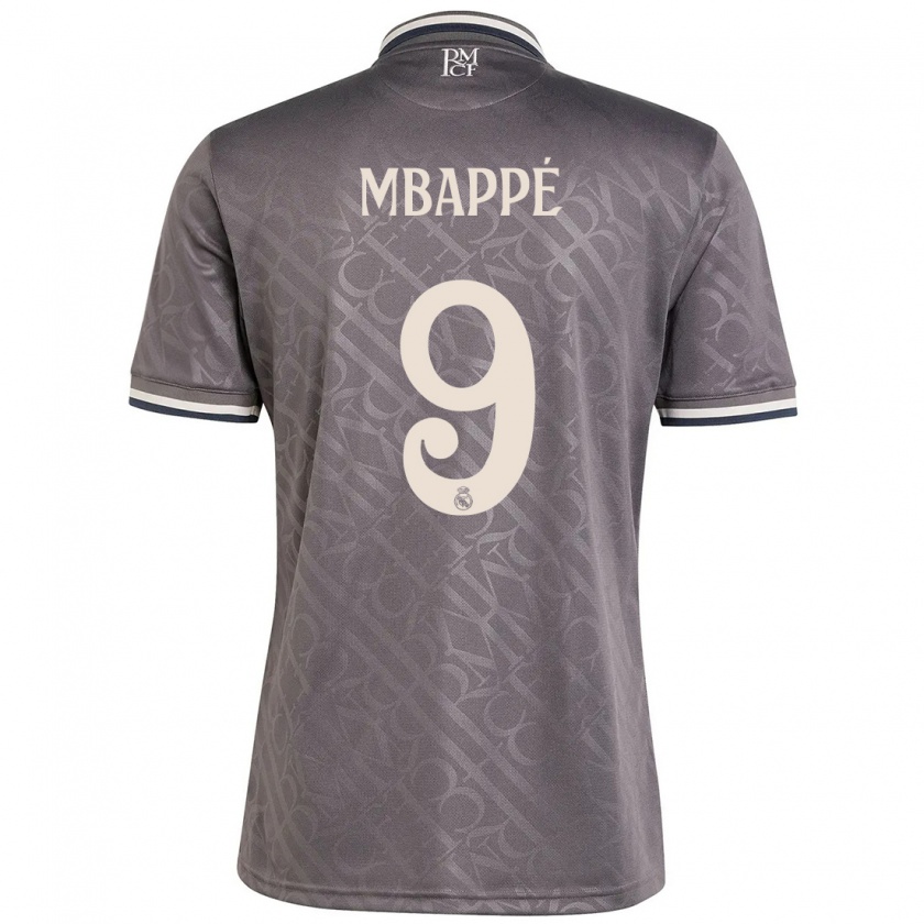 Kandiny Kinder Kylian Mbappé #9 Anthrazit Ausweichtrikot Trikot 2024/25 T-Shirt