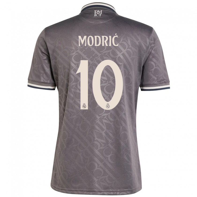 Kandiny Kinder Luka Modric #10 Anthrazit Ausweichtrikot Trikot 2024/25 T-Shirt