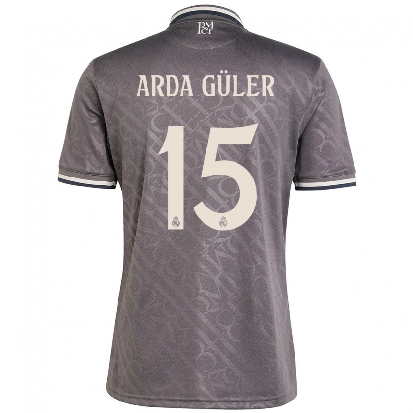 Kandiny Kinder Arda Güler #15 Anthrazit Ausweichtrikot Trikot 2024/25 T-Shirt