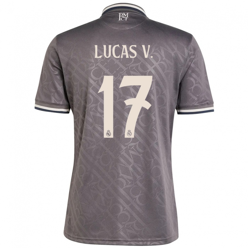 Kandiny Kinder Lucas Vázquez #17 Anthrazit Ausweichtrikot Trikot 2024/25 T-Shirt