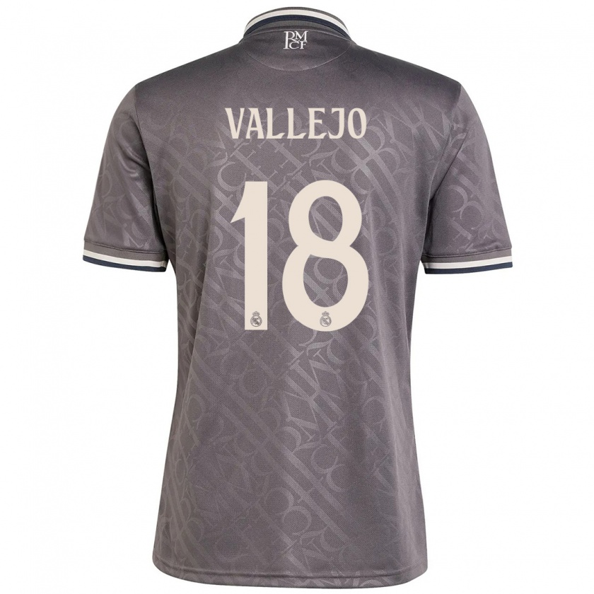 Kandiny Kinder Jesús Vallejo #18 Anthrazit Ausweichtrikot Trikot 2024/25 T-Shirt