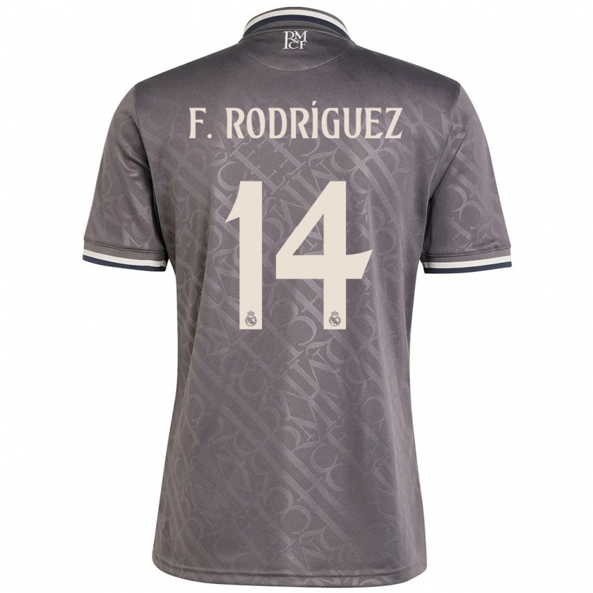 Kandiny Kinder Fer Rodríguez #14 Anthrazit Ausweichtrikot Trikot 2024/25 T-Shirt