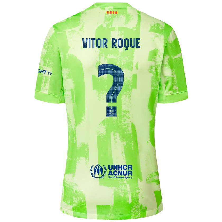 Kandiny Kinder Vitor Roque #8 Limettengrün Ausweichtrikot Trikot 2024/25 T-Shirt