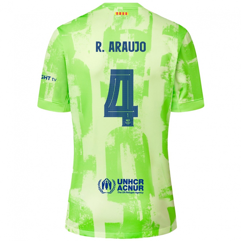 Kandiny Kinder Ronald Araujo #4 Limettengrün Ausweichtrikot Trikot 2024/25 T-Shirt