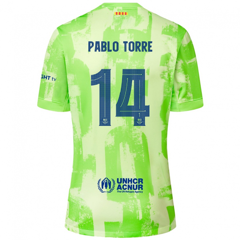 Kandiny Kinder Pablo Torre #14 Limettengrün Ausweichtrikot Trikot 2024/25 T-Shirt