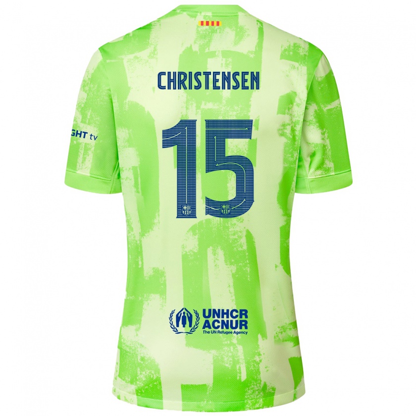 Kandiny Kinder Andreas Christensen #15 Limettengrün Ausweichtrikot Trikot 2024/25 T-Shirt