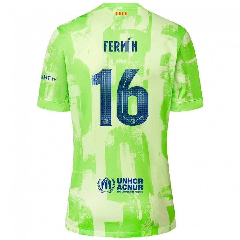 Kandiny Kinder Fermín López #16 Limettengrün Ausweichtrikot Trikot 2024/25 T-Shirt