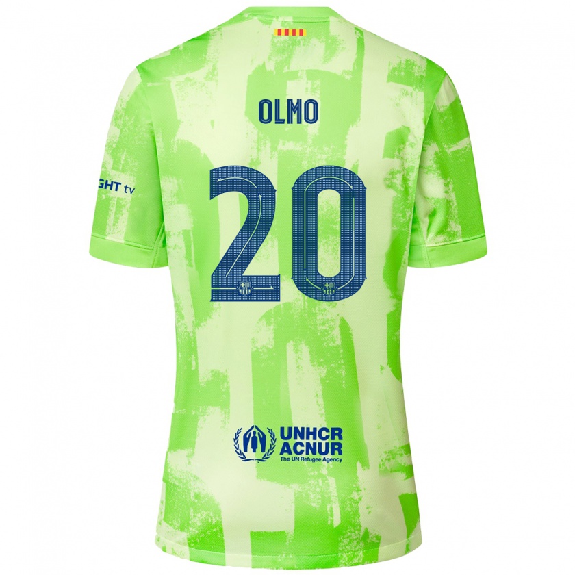 Kandiny Kinder Dani Olmo #20 Limettengrün Ausweichtrikot Trikot 2024/25 T-Shirt