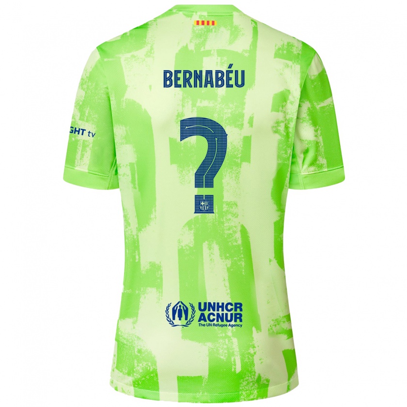 Kandiny Kinder Pol Bernabéu #0 Limettengrün Ausweichtrikot Trikot 2024/25 T-Shirt