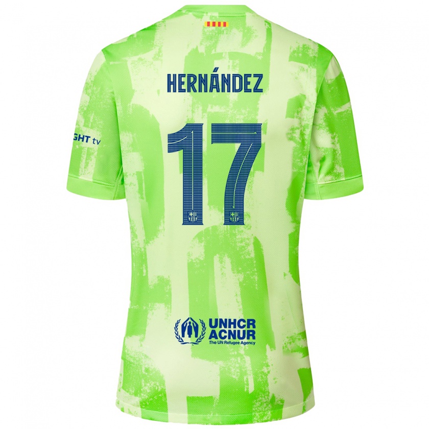 Kandiny Kinder Juan Hernández #17 Limettengrün Ausweichtrikot Trikot 2024/25 T-Shirt