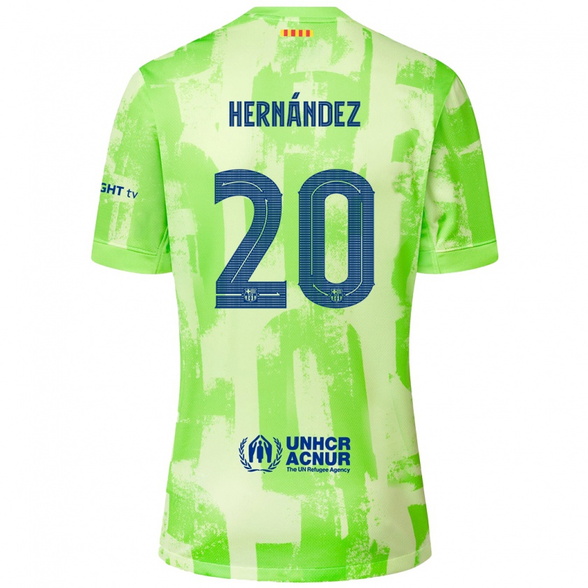 Kandiny Kinder Unai Hernández #20 Limettengrün Ausweichtrikot Trikot 2024/25 T-Shirt