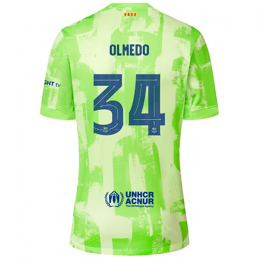 Kandiny Kinder Alexis Olmedo #34 Limettengrün Ausweichtrikot Trikot 2024/25 T-Shirt