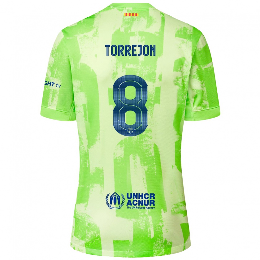 Kandiny Kinder Marta Torrejón #8 Limettengrün Ausweichtrikot Trikot 2024/25 T-Shirt