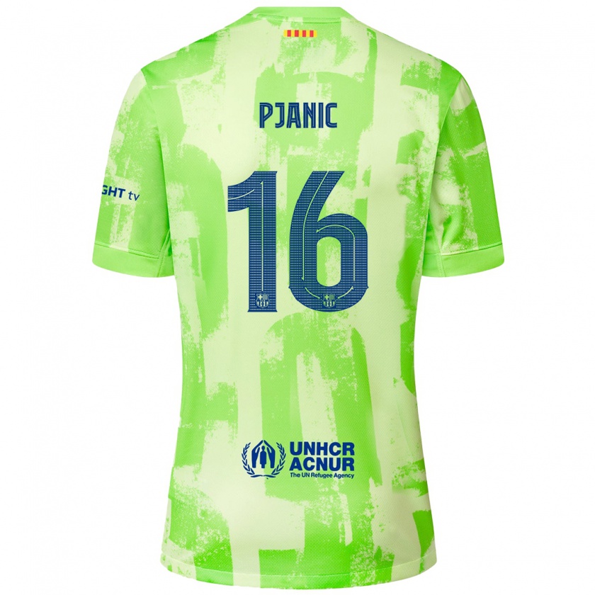 Kandiny Kinder Miralem Pjanic #16 Limettengrün Ausweichtrikot Trikot 2024/25 T-Shirt