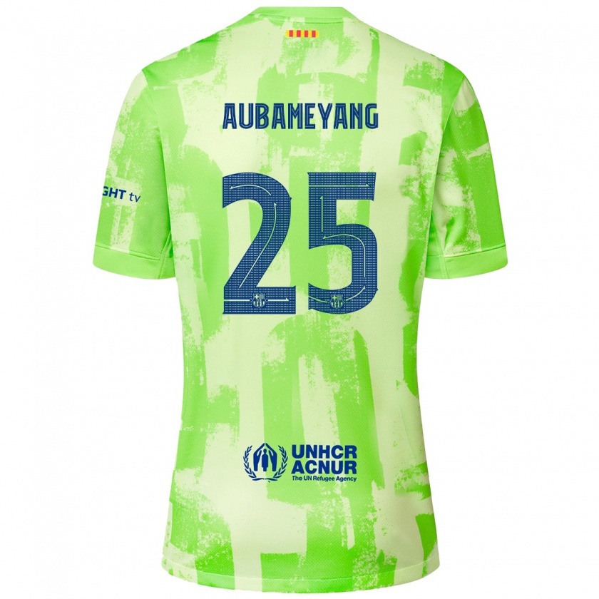 Kandiny Kinder Pierre Emerick Aubameyang #25 Limettengrün Ausweichtrikot Trikot 2024/25 T-Shirt