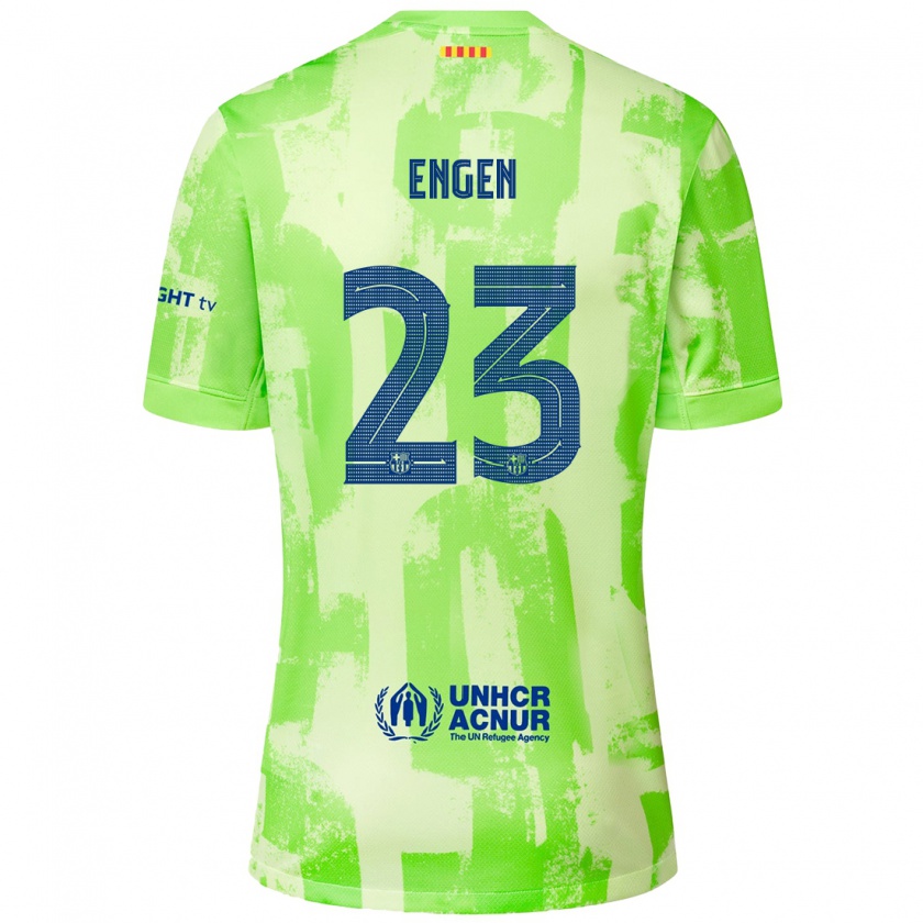 Kandiny Kinder Ingrid Engen #23 Limettengrün Ausweichtrikot Trikot 2024/25 T-Shirt