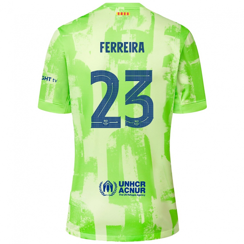 Kandiny Kinder Geyse Ferreira #23 Limettengrün Ausweichtrikot Trikot 2024/25 T-Shirt