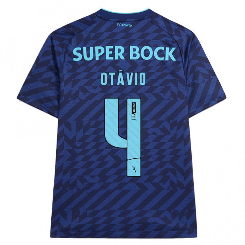 Kandiny Kinder Otávio #4 Marineblau Ausweichtrikot Trikot 2024/25 T-Shirt