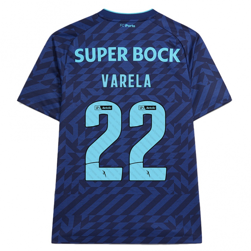 Kandiny Kinder Alan Varela #22 Marineblau Ausweichtrikot Trikot 2024/25 T-Shirt