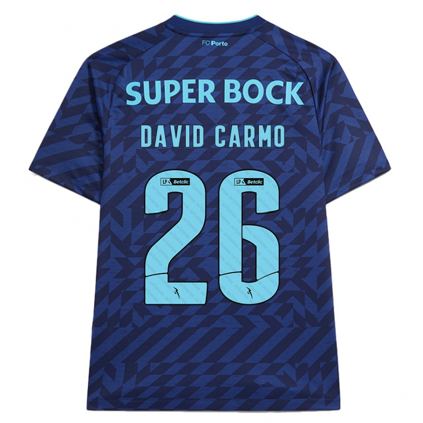 Kandiny Kinder David Carmo #26 Marineblau Ausweichtrikot Trikot 2024/25 T-Shirt