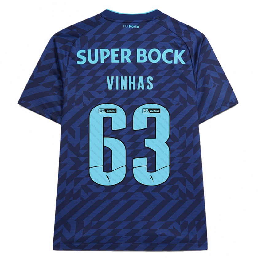 Kandiny Kinder David Vinhas #63 Marineblau Ausweichtrikot Trikot 2024/25 T-Shirt