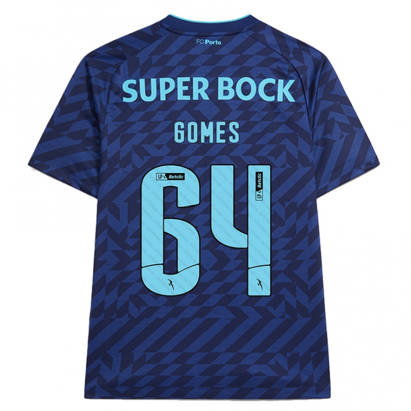 Kandiny Kinder Luís Gomes #64 Marineblau Ausweichtrikot Trikot 2024/25 T-Shirt