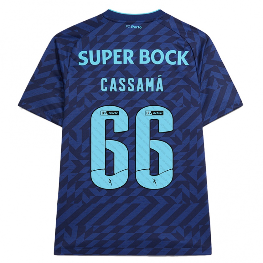 Kandiny Kinder Adramane Cassamá #66 Marineblau Ausweichtrikot Trikot 2024/25 T-Shirt