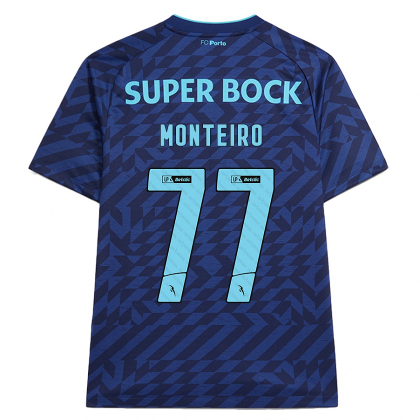 Kandiny Kinder Rui Monteiro #77 Marineblau Ausweichtrikot Trikot 2024/25 T-Shirt