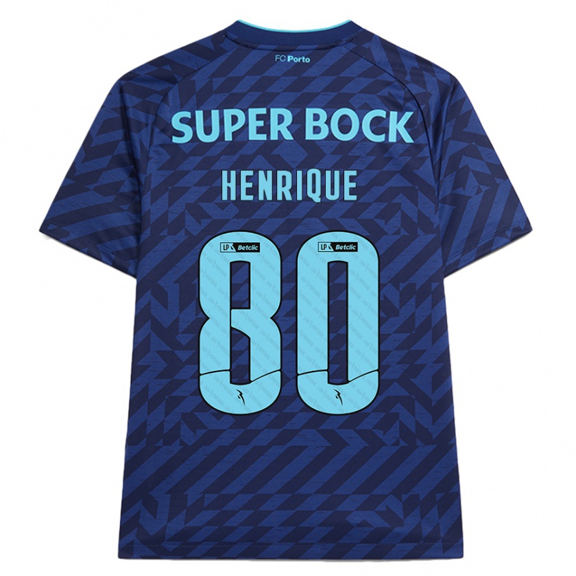 Kandiny Kinder Kaio Henrique #80 Marineblau Ausweichtrikot Trikot 2024/25 T-Shirt