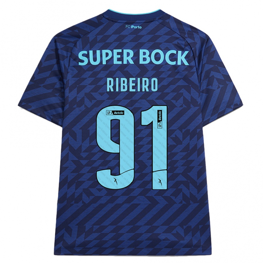 Kandiny Kinder Gonçalo Ribeiro #91 Marineblau Ausweichtrikot Trikot 2024/25 T-Shirt