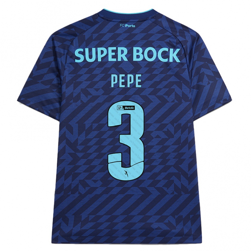 Kandiny Kinder Pepe #3 Marineblau Ausweichtrikot Trikot 2024/25 T-Shirt