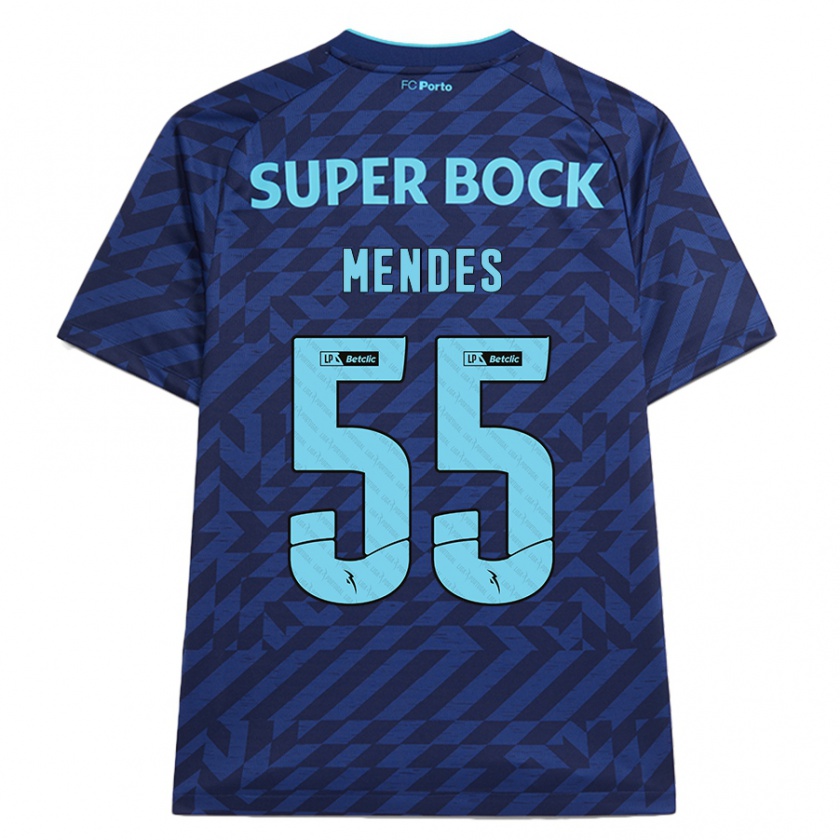 Kandiny Kinder João Mendes #55 Marineblau Ausweichtrikot Trikot 2024/25 T-Shirt