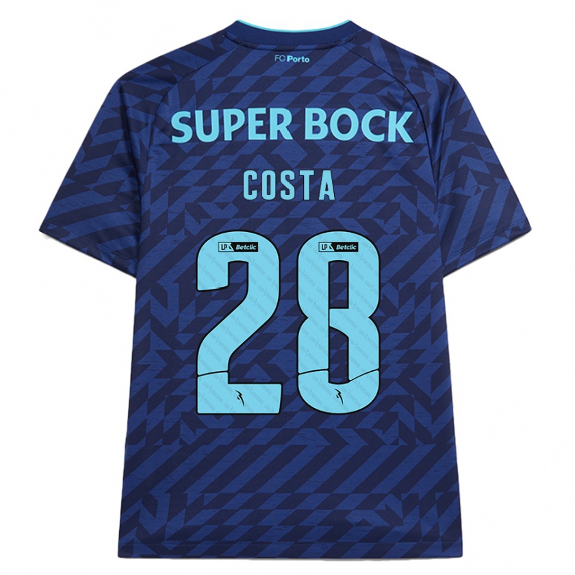 Kandiny Kinder Bruno Costa #28 Marineblau Ausweichtrikot Trikot 2024/25 T-Shirt