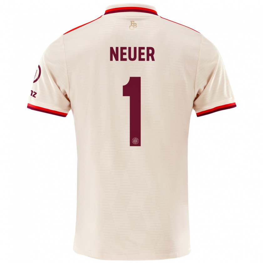 Kandiny Kinder Manuel Neuer #1 Leinen Ausweichtrikot Trikot 2024/25 T-Shirt