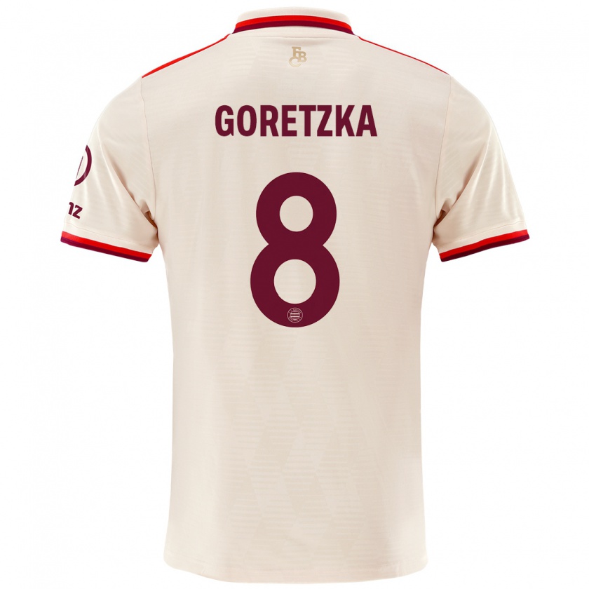 Kandiny Kinder Leon Goretzka #8 Leinen Ausweichtrikot Trikot 2024/25 T-Shirt