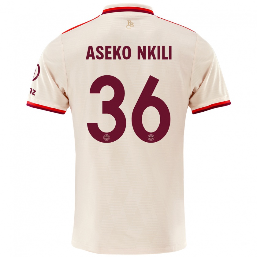 Kandiny Kinder Noël Aséko Nkili #36 Leinen Ausweichtrikot Trikot 2024/25 T-Shirt