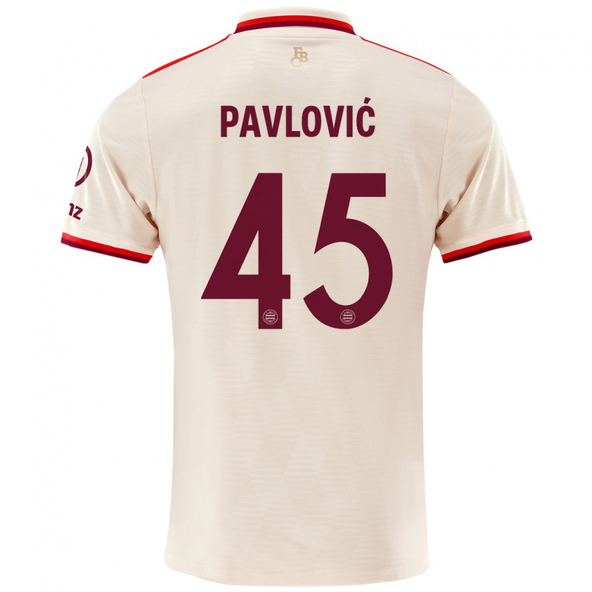 Kandiny Kinder Aleksandar Pavlovic #45 Leinen Ausweichtrikot Trikot 2024/25 T-Shirt